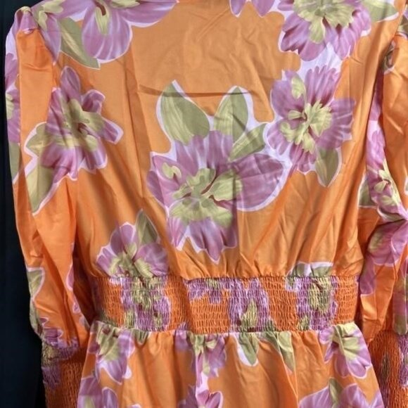 **In The Style** Midi Dress with Button Closure and Smocked Cuffs 14 NWT - Picture 6 of 14